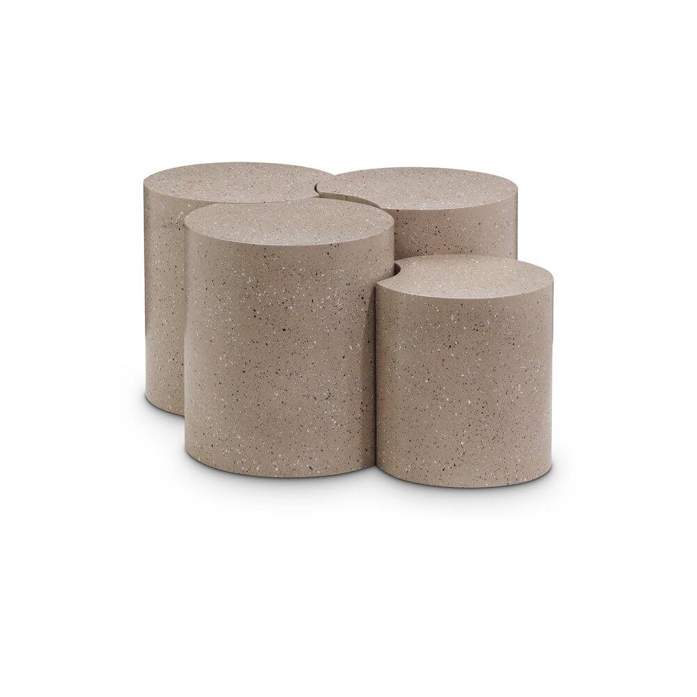 Front. Meridian Furniture - Dimple Taupe Coffee Table - Grey.