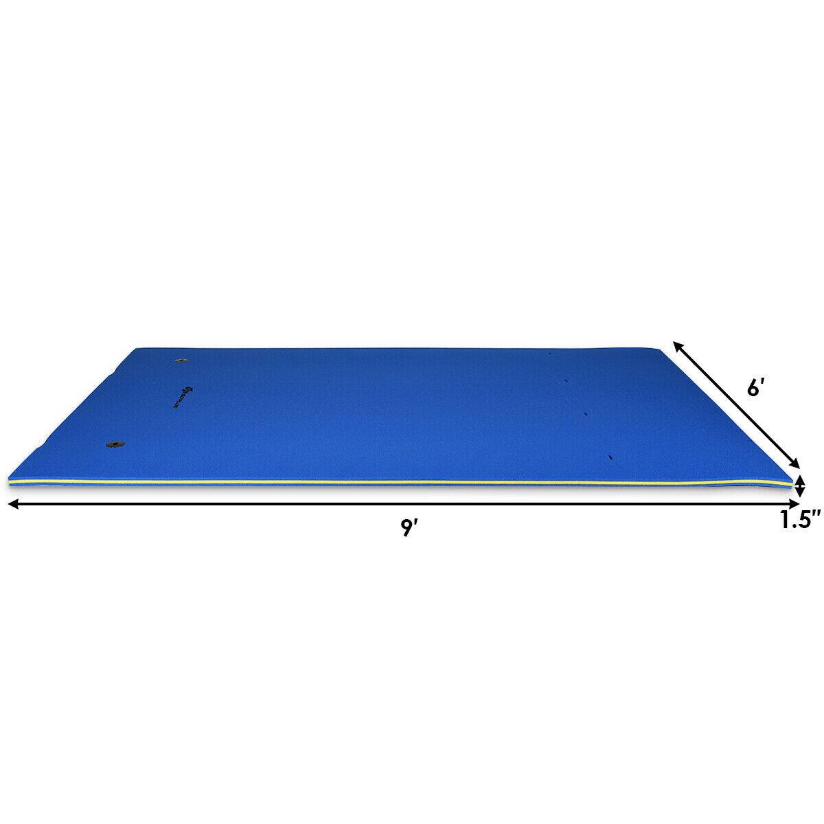 Alt View 2. Costway - Costway 3 Layer Floating Water Pad Foam Mat Water Recreation Relaxing Tear-resistant 9' x 6' - Blue.