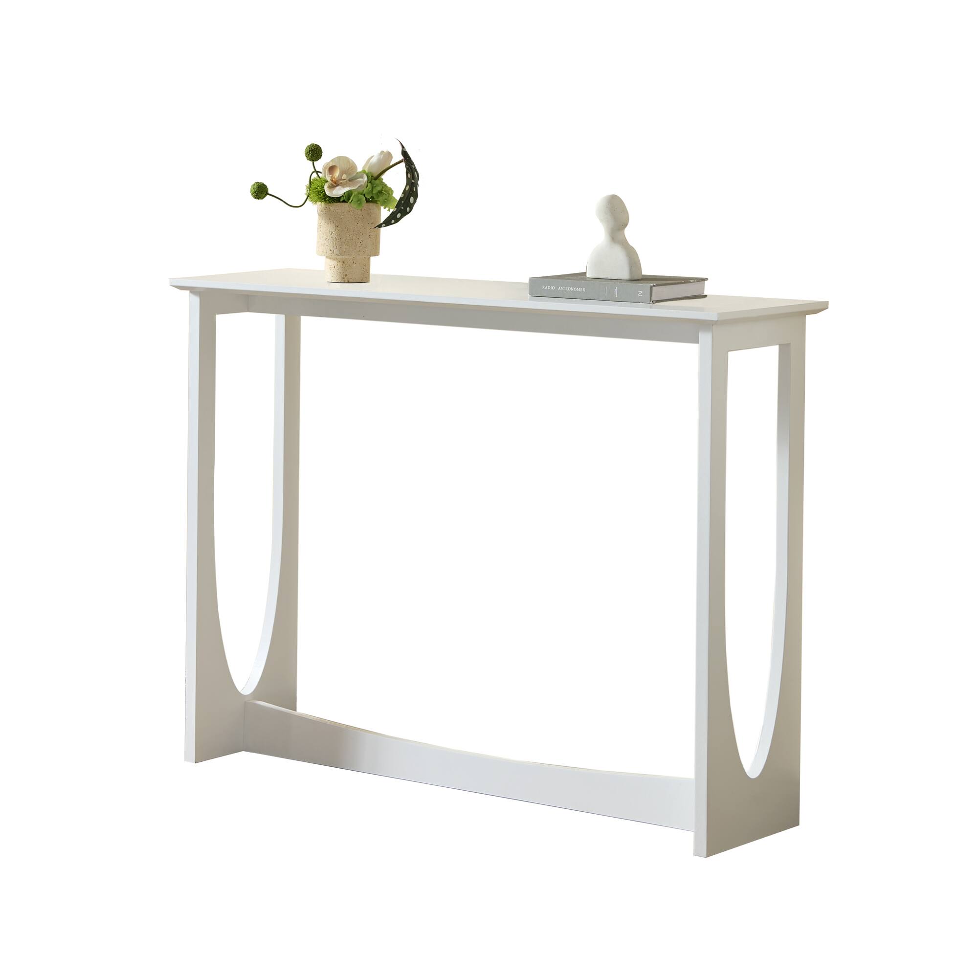 Angle. Kings Brand Furniture - Kings Brand Furniture Wood Console Table, Entryway Sofa Table for Hallway, Living Room, or Behind Couch - White.