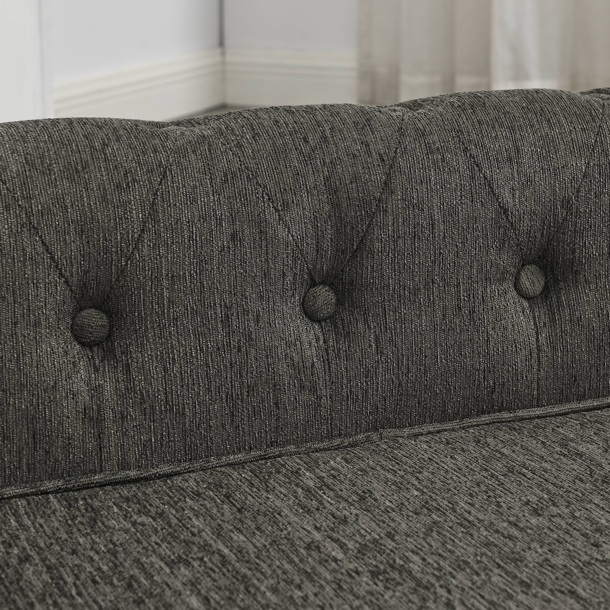 Alt View 1. Siljoy - Elevated Pet Sofa Bed for Small & Medium Dogs, Modern Durable Rectangle Dog Couch, Dark Grey - Dark Gray.