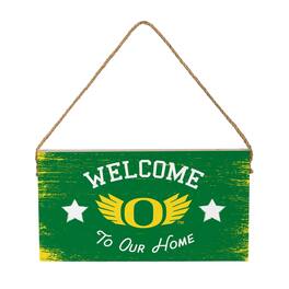 Evergreen Enterprises - Oregon Ducks 6" x 11" Welcome Home Wood Wall Sign with Rope Hanger - Multicolor