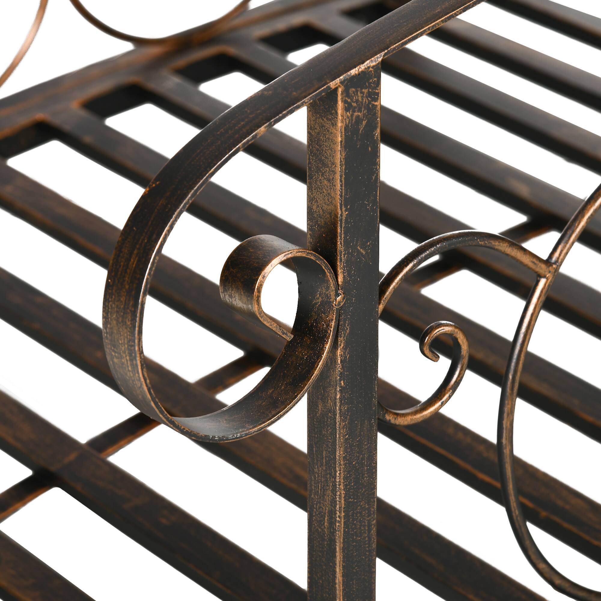 Alt View 7. Outsunny - 6' Metal Arch Backyard Garden Bridge, Safety Siderails, Arc Footbridge for Backyard Creek, Stream, Pond - Bronze.