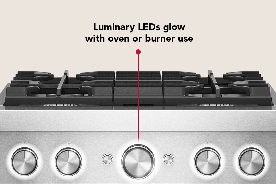 Luminary LEDs glow with oven or burner use