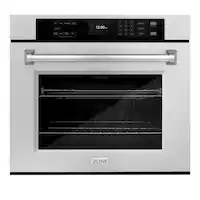 ZLINE - 30 in. True Convection Wall Oven w/ Air Fry and Self Clean - Satin Stainless Steel - Front_Zoom
