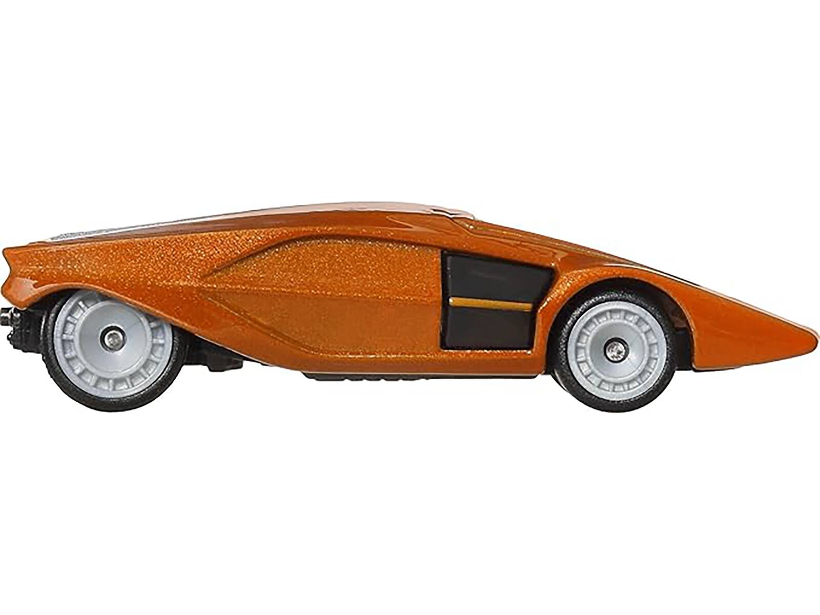 Angle. Hot Wheels - Lancia Stratos Zero Concept Car Orange Metallic "Hammer Drop" Series Diecast Model Car by Hot Wheels - Orange Metallic.