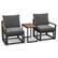 Alt View 5. Costway - 3 PCS Patio Furniture Set with Soft Cushions Aluminum Frame Weatherproof Outdoor - Gray.