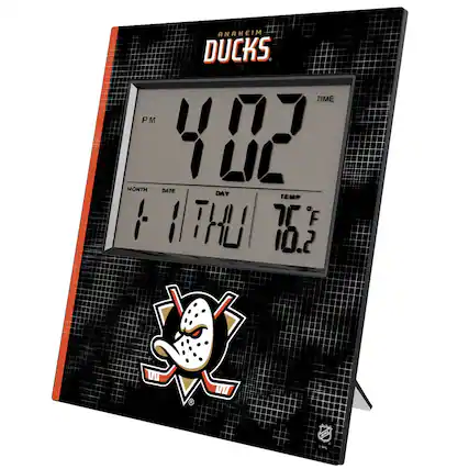 ANAHEIM DUCKS
TIME: 4:02 PM
MONTH: 1
DATE: 11
DAY: THU
TEMP: 76°F
HUMIDITY: 10.2%