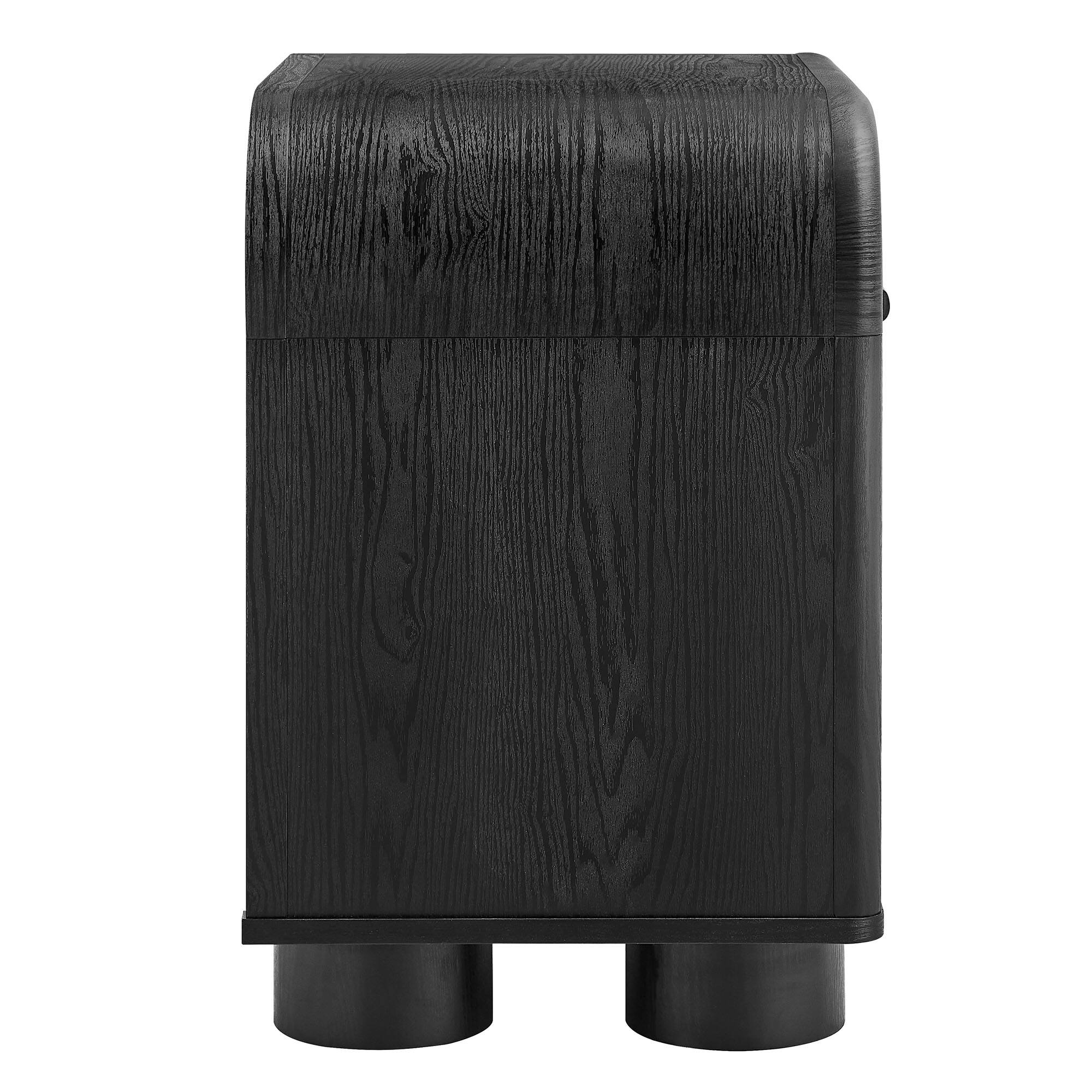Alt View 4. Modway - Bellamy Curved 1-Drawer Nightstand by Modway - Black Oak.