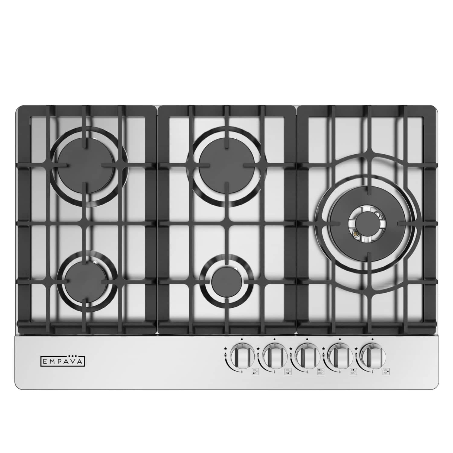 Empava - 30 in. 5 Burners Recessed Natural Gas Cooktop - Stainless Steel