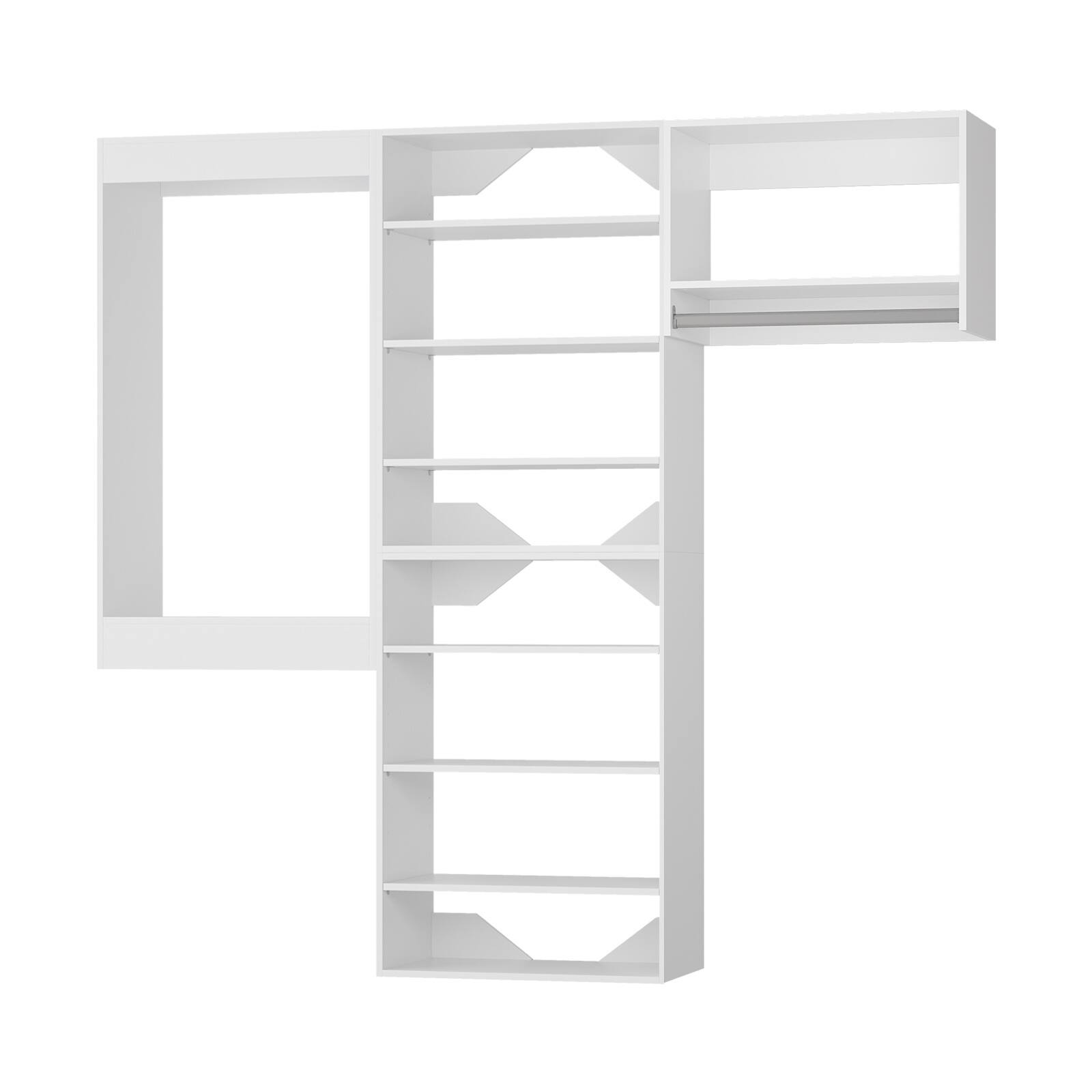 Alt View 5. Roomtec - Roomtec 72 in White Modular Closet System Unit-Customizable Wall Mounted Walk-In Closets for Bedroom or Walk-in Closet - White.