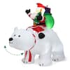 Front. Costway - 6.5 FT Christmas Inflatable Santa Riding Polar Bear w/ Shaking Head LED Lights - Multicolor.