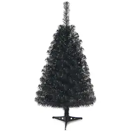 Costway - 3ft Unlit Artificial Christmas Halloween Mini Tree w/Plastic Stand - Black