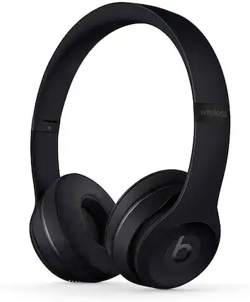Front. Beats - Beats Solo3 Wireless On-Ear Headphones - Black (Previous Model) - Matte Black.