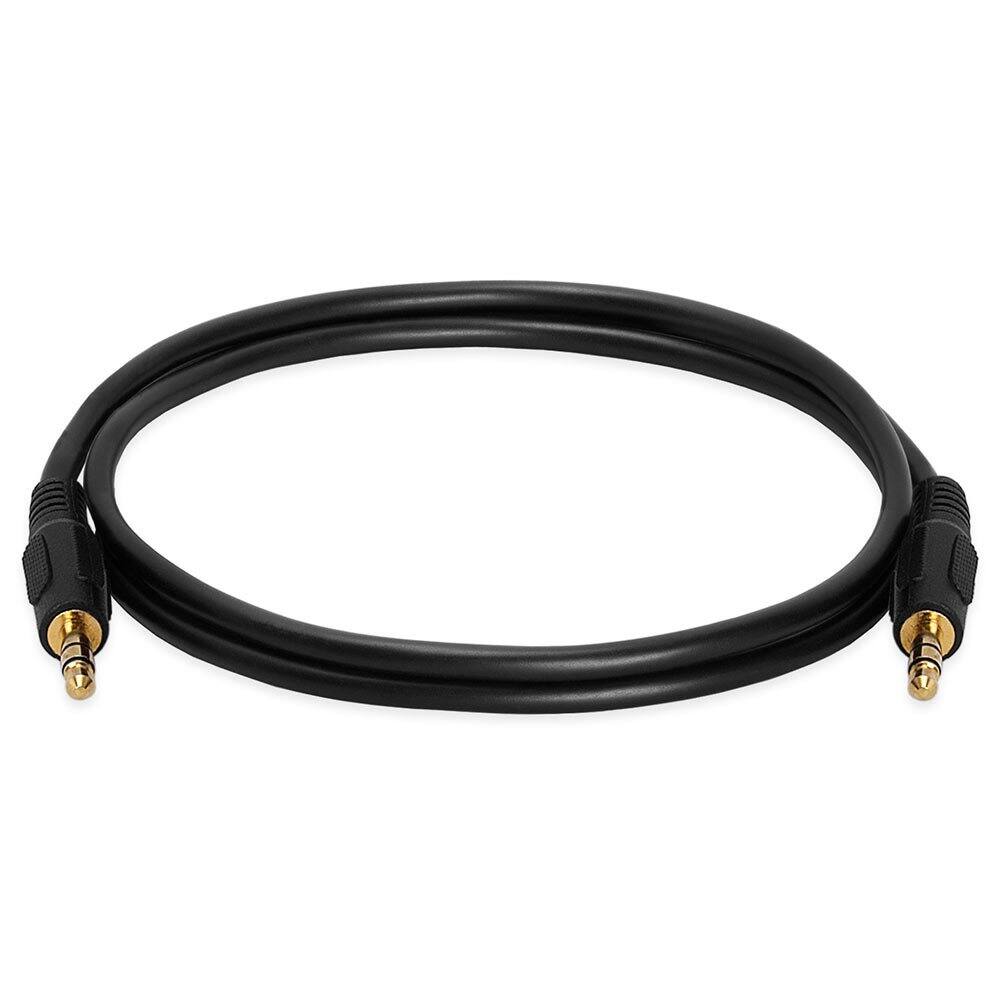 Angle. Cmple.com - 3.5mm Aux Cable 3ft Black Male to Male Gold-Plated TRS Stereo Audio Cord for Car - Black.