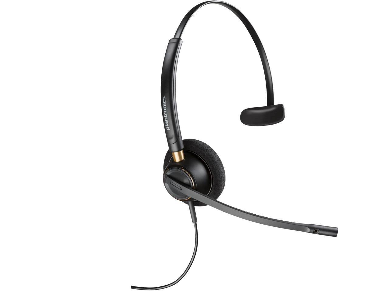 Alt View 5. HP - Poly EncorePro HW510D Headset - Mono, Wired, Noise Canceling, Black - Black.