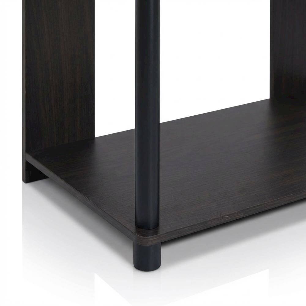 Alt View 2. FurniFact - Walnut Bookcase with Spacious Shelving for Living Room and Office - WALNUT/BLACK.