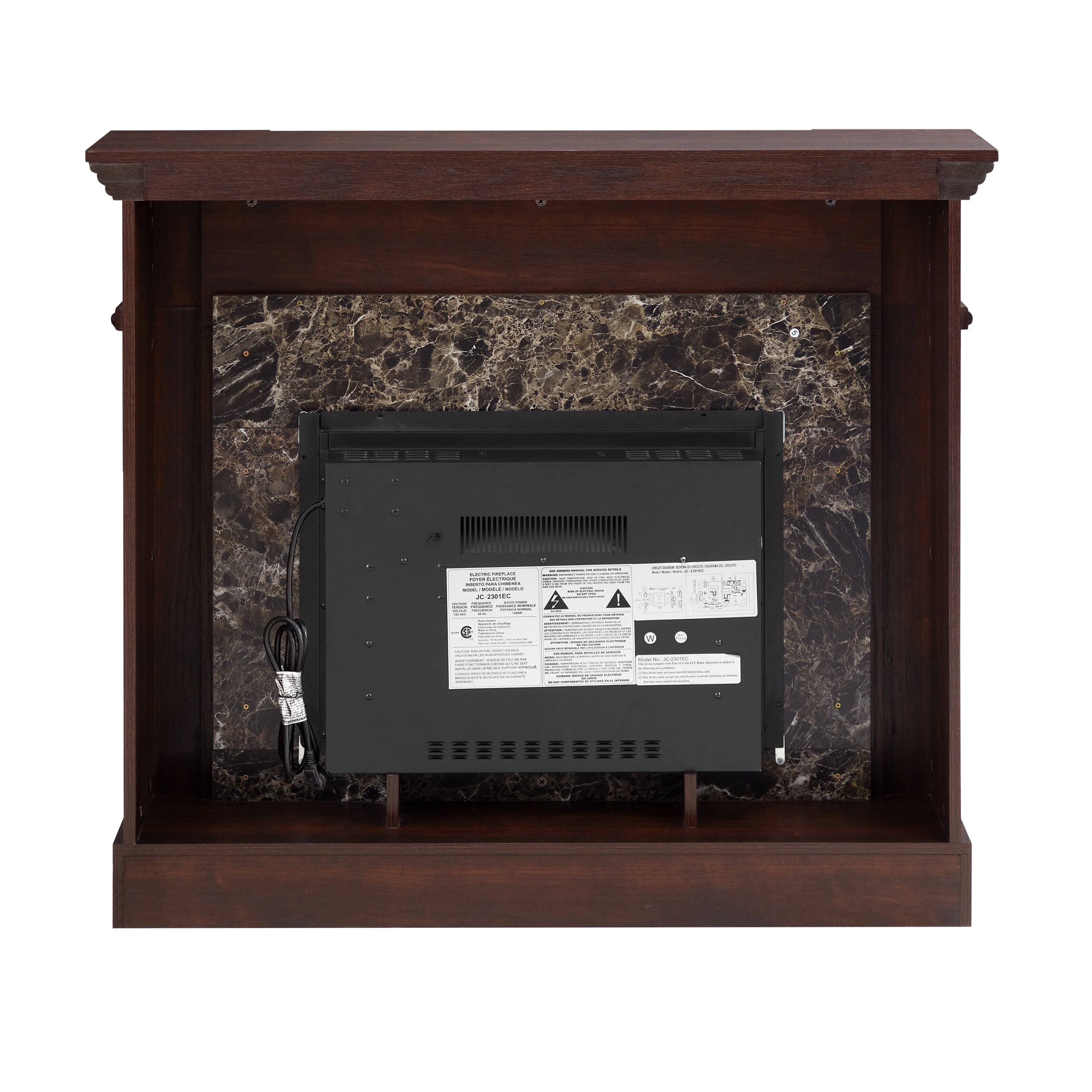 Alt View 2. Tiramisubest - Freestanding Electric Fireplace Heater with Mantel,Realistic Stacked Stone in Cherry,Remote Control,Timer & LED Flame - Cherry.