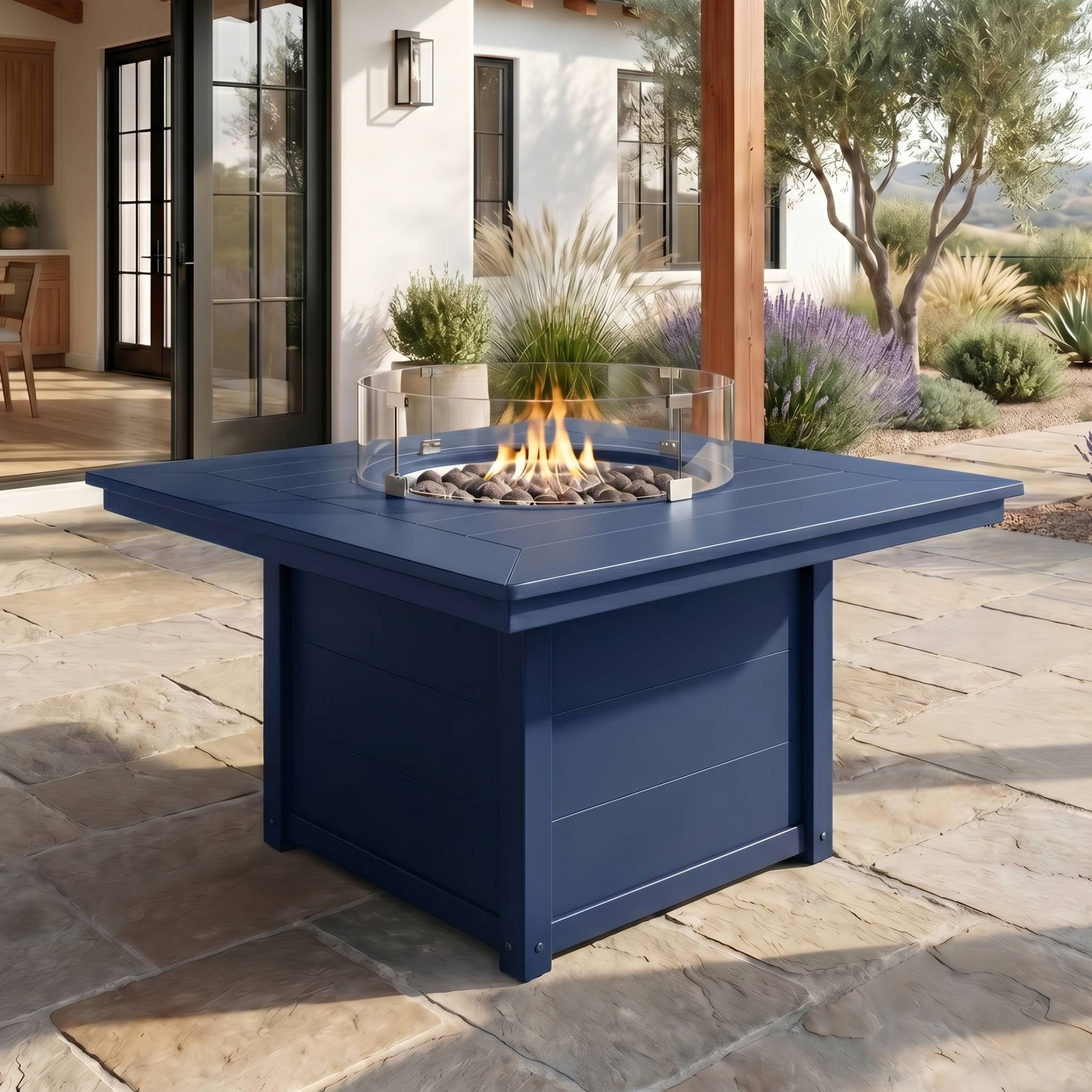 Angle. WestinTrends - WestinTrends Helios 42" Modern Outdoor Patio Propane Square Fire Pit Table.