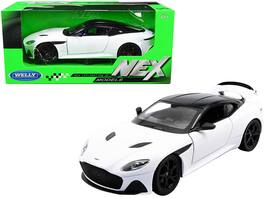 Aston Martin DBS Superleggera Top "NEX Models" 1/24 Diecast Model Car by Welly - White with Black