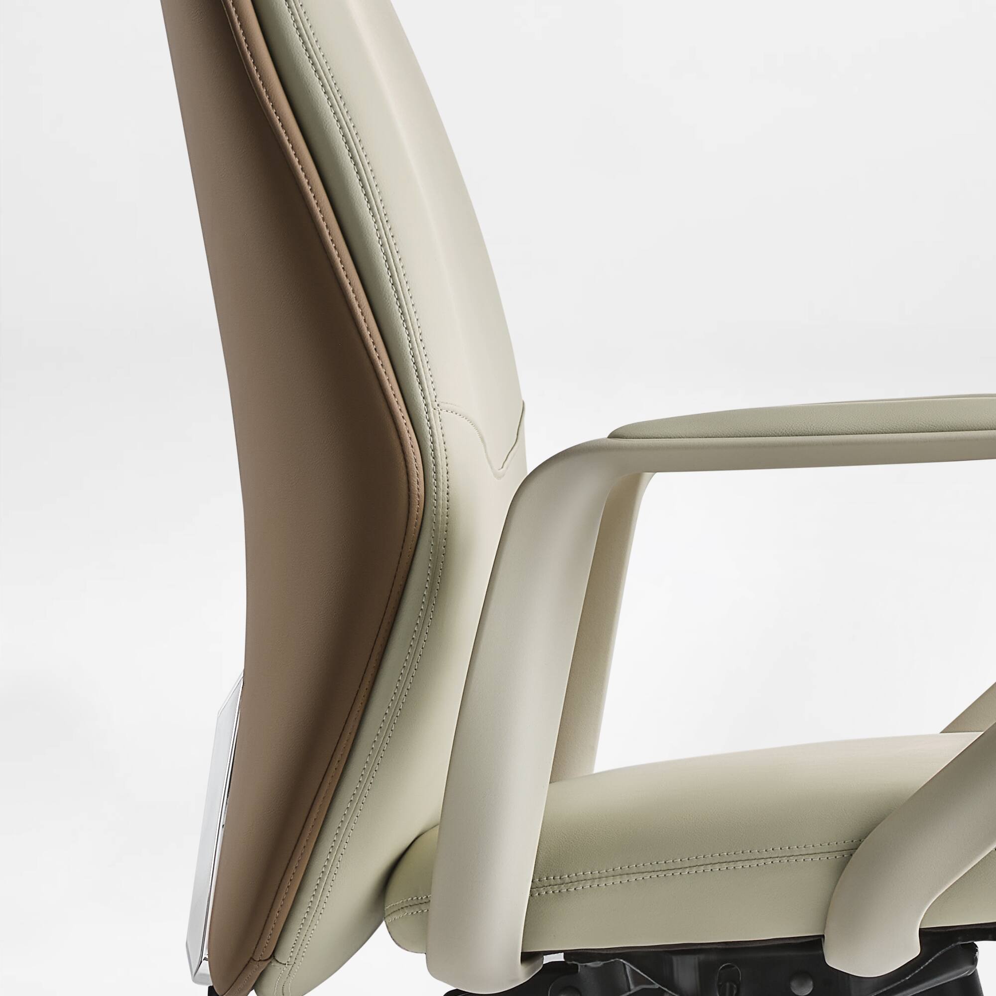 Back. Eureka Ergonomic - Executive Office Chair, Premium PU Leather, Ergonomic Armrests, Height Adjustable Swivel Base - Grey.