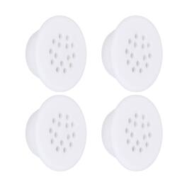 4pcs Bathroom Sink Overflow Ring, Round Caps Sink Hole Cover, Silicone ABS Drain Cap w/ Odor Proof Valve for Bathroom