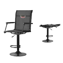 VEVOR - Hunting Chair, 360° Silent Swivel, Lightweight Blind Chair, Heavy-Duty Steel Frame Ground Stool Seat - Black