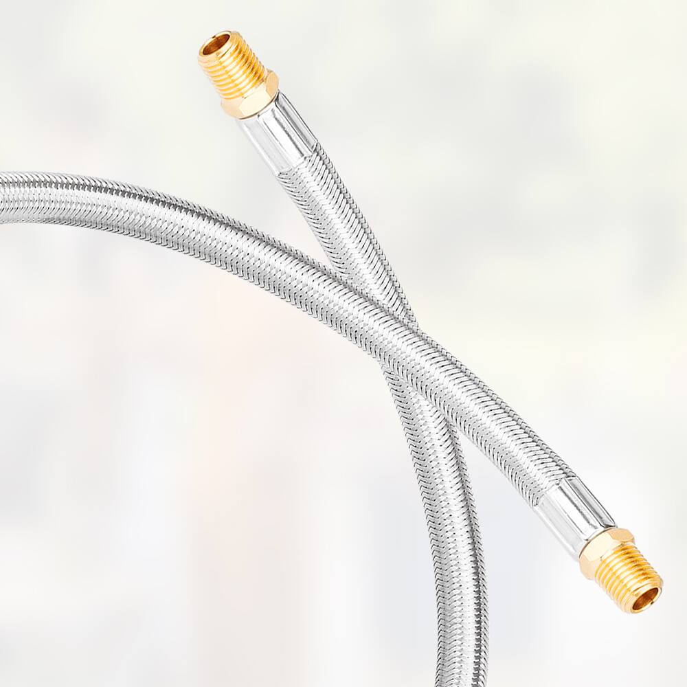 Left. Empava - 2-Pack Stainless Steel Propane Hoses – Universal QCC1, Leak-Proof, 1-Year Warranty - Stainless Steel.