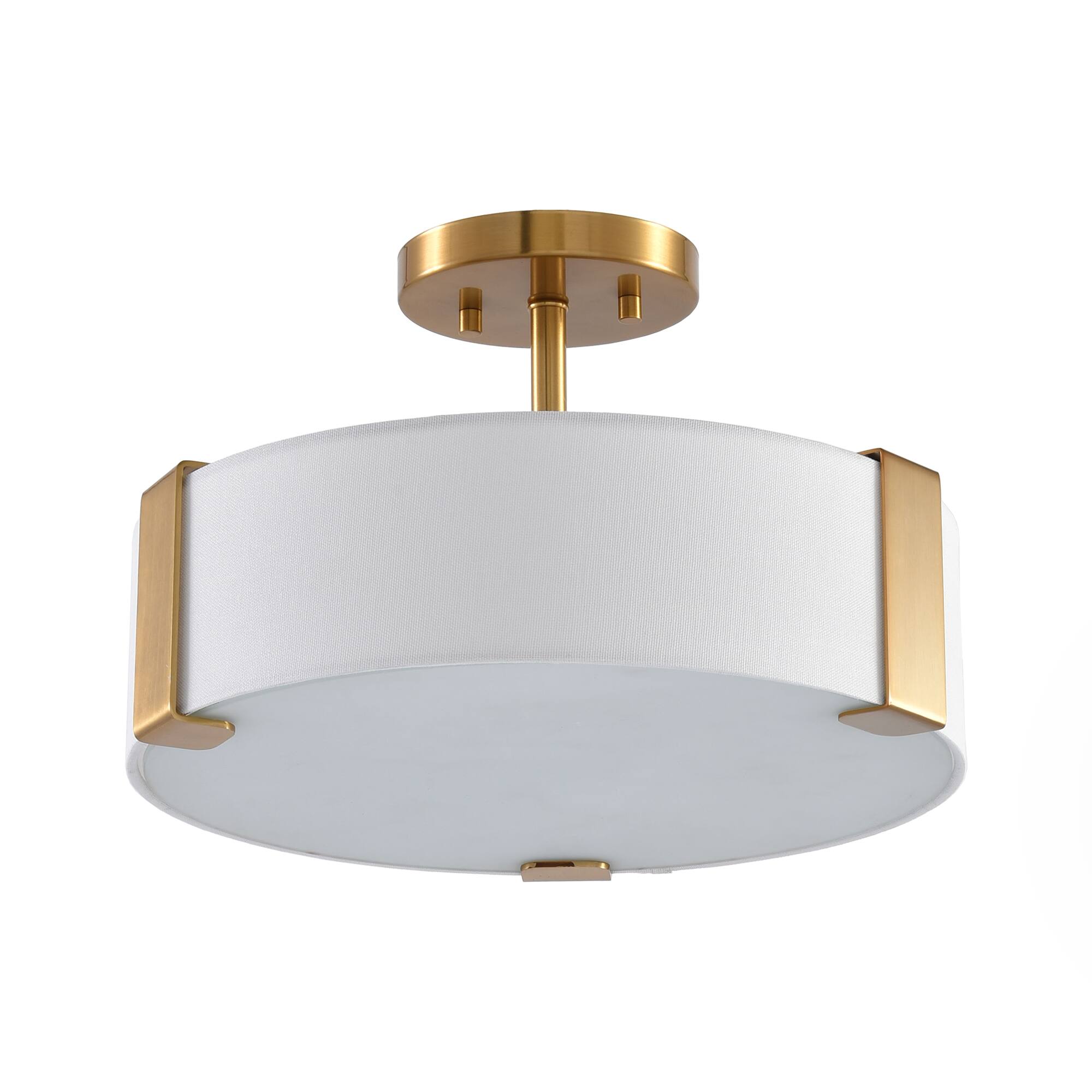 Alt View 4. Parrot Uncle - 14” Gold Semi-Flush Mount Ceiling Light - Gold.