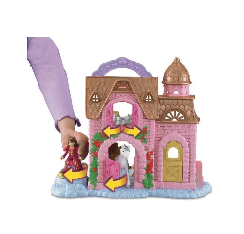 Fisher Price - Precious Palace Pony Palace Princess Stable - Includes unicorn headpiece & brush to groom Kirin + More - Multi
