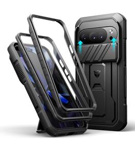 Dexnor - Case for Google Pixel 10/10 Pro with Slide Camera Cover Full-Body Shockproof Protective Cover Rugged Bumper Case - Black