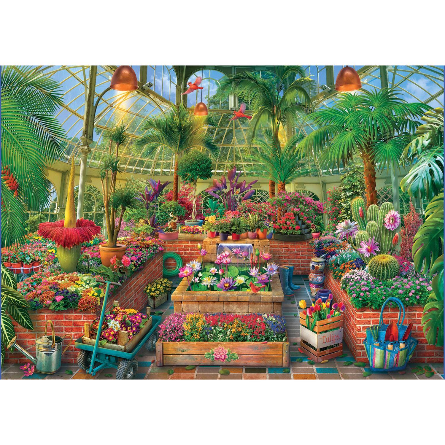 Left. Eurographics - Eurographics Green House Garden Puzzle Multicolored 1000 pc.