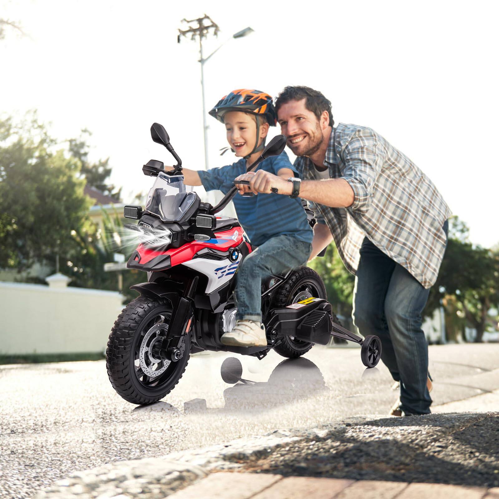 Alt View 6. GARVEE - 12V BMW Kids Motorcycle Ride-On Toy, Licensed with Dual Motor, Spring Suspension, High/Low Speed, Music, LED Lights.