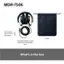 What's in the box: MDR-7506 headphones, screw-type plug adaptor, 1.2m extendable coiled, non-detachable cable, and a pouch.