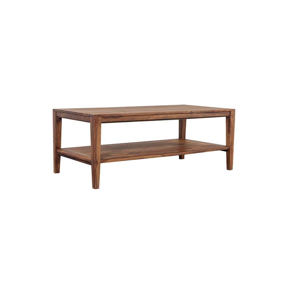 Angle. Porter Designs - Fall River Solid Sheesham Wood Coffee Table - Natural.