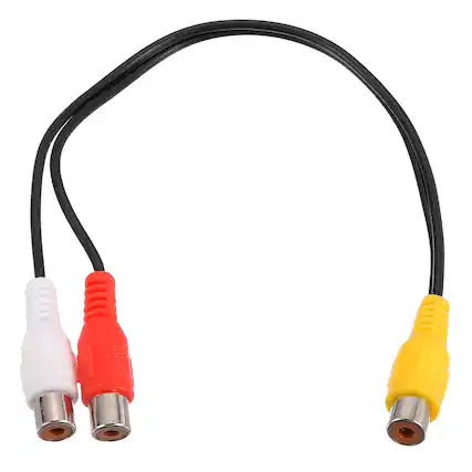 Front. Unique Bargains - RCA Y-Splitter Cable, 1 RCA Female to 2 RCA Female, 10in, Stereo Audio Video AV for Amplifier Home Theater - Black.