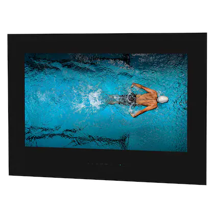 Front. ParallelAV - 24" Heat-Resistant WaterProof Sauna TV - Black.