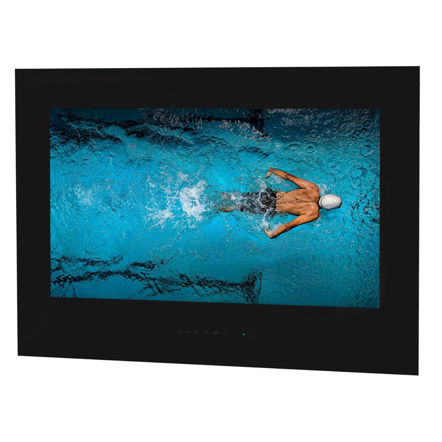 Front. ParallelAV - 24" Heat-Resistant WaterProof Sauna TV - Black.
