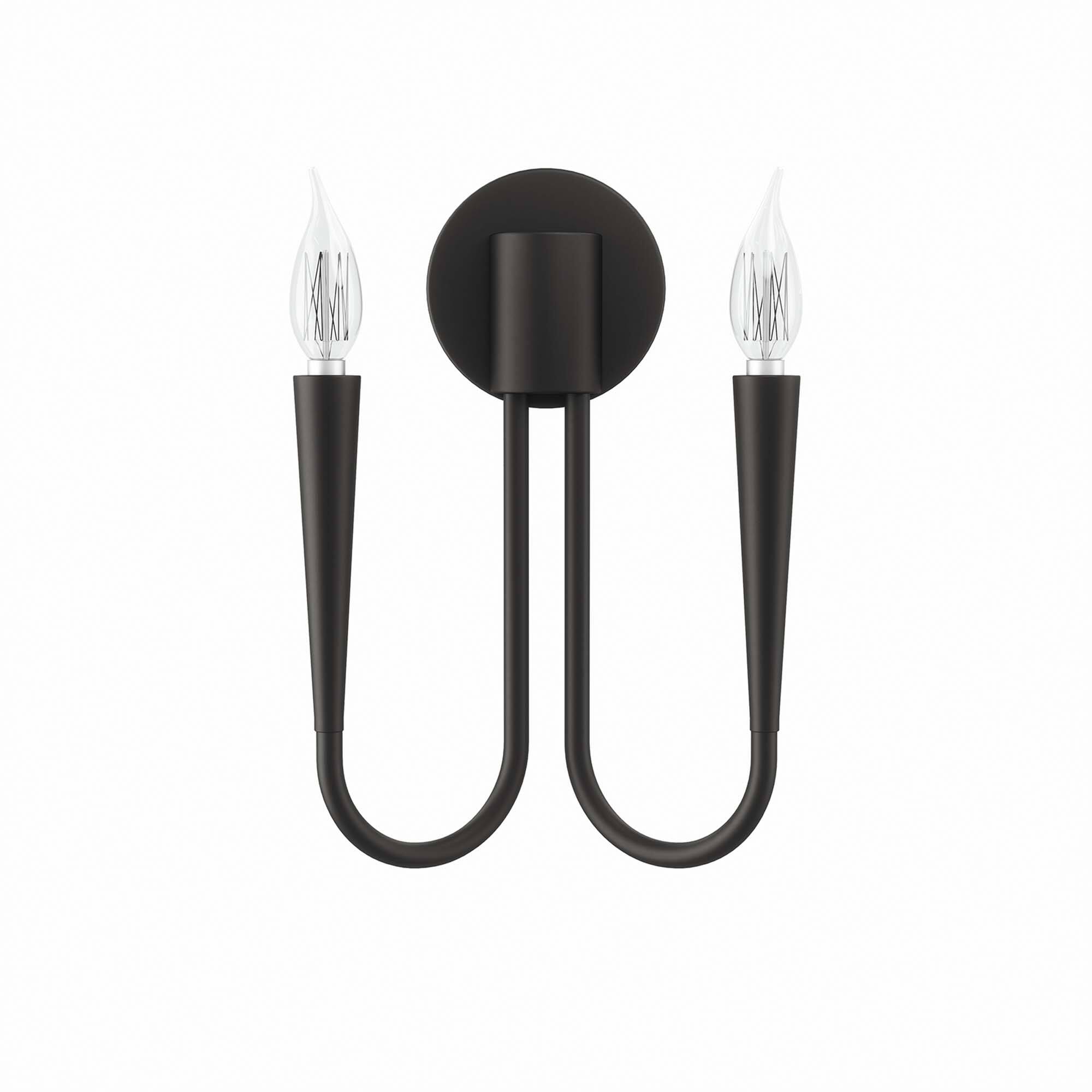 Alt View 4. Modway - Penrose 2-Light Wall Sconce by Modway - Black.