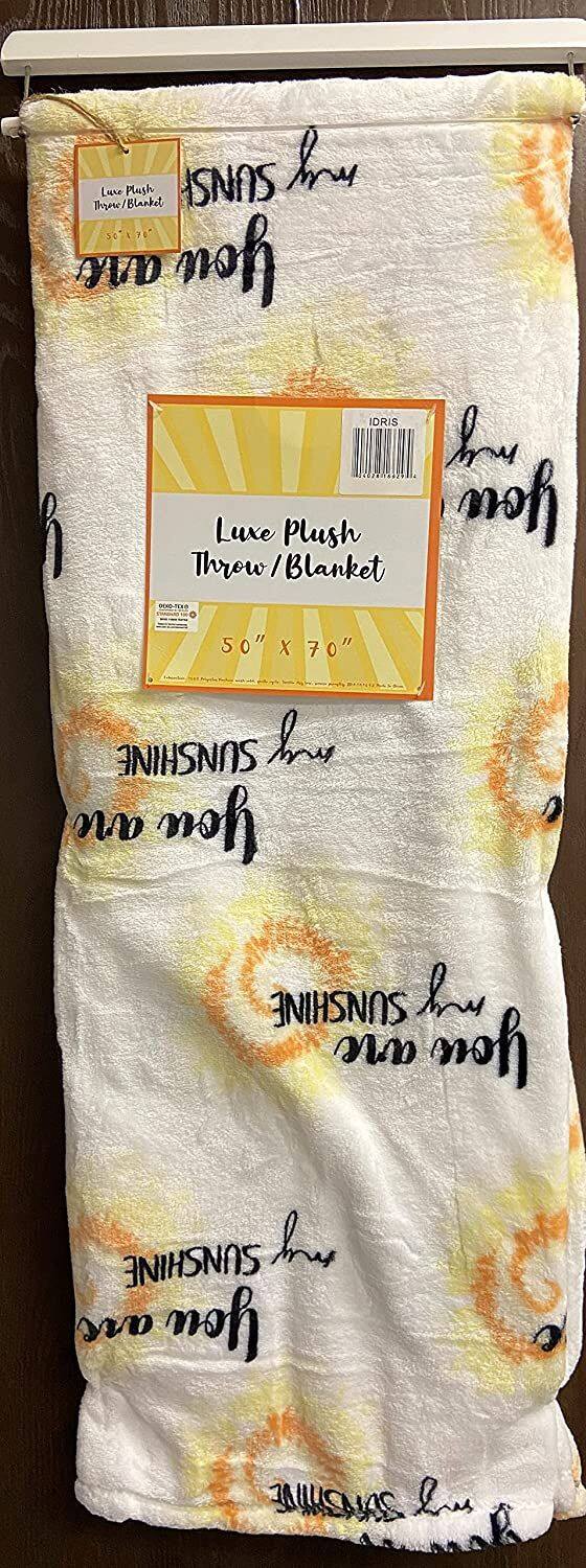 Sure, here is the corrected and grouped text from the image:

---

**Luxe Plush Throw/Blanket**

**50" x 70"**

**SUNSHINE how you are**

**SUNSHINE how you are**

**SUNSHINE how you are**

**SUNSHINE how you are**

**SUNSHINE how you are**

**SUNSHINE how you are**

**SUNSHINE how you are**

**SUNSHINE how you are**

**SUNSHINE how you are**

**SUNSHINE how you are**

**SUNSHINE how you are**

**SUNSHINE how you are**

**SUNSHINE how you are**

**SUNSHINE how you are**

**SUNSHINE how you are**

**SUNSHINE how you are**

**SUNSHINE how you are**

**SUNSHINE how you are**

**SUNSHINE how you are**

**SUNSHINE how you are**

**SUNSHINE how you are**

**SUNSHINE how you are**

**SUNSHINE how you are**

**SUNSHINE how you are**

**SUNSHINE how