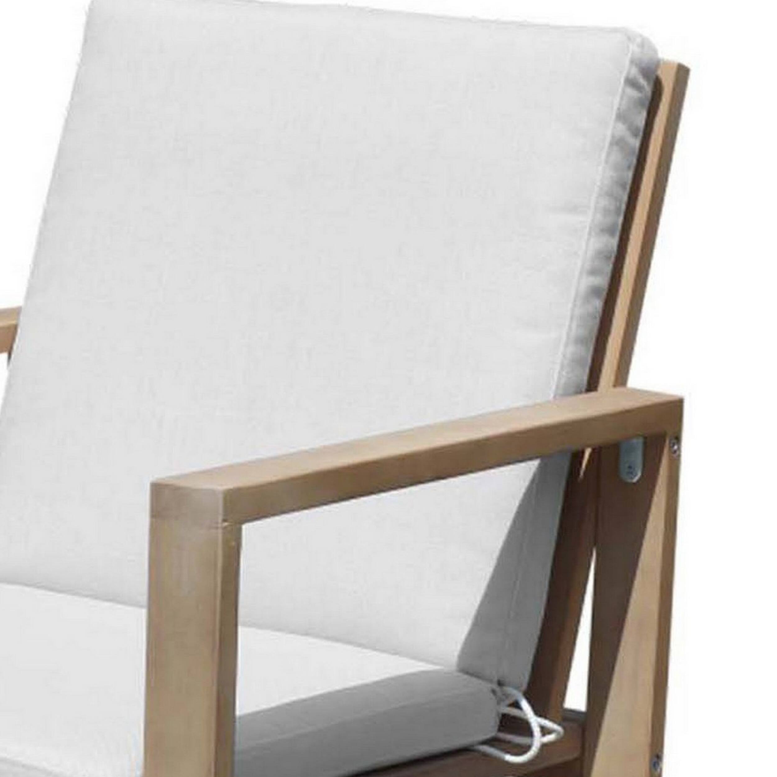 Back. Manhattan Lane - Neji 24 Inch Dining Chair, Natural  Eucalyptus Wood, Thick Cushion - Brown.