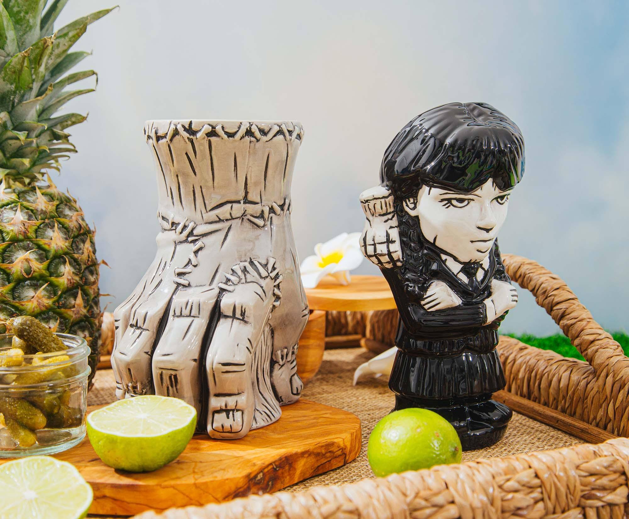 Alt View 5. ThinkGeek - Geeki Tikis The Addams Family Wednesday Ceramic Mug | Holds 11 Ounces - Black/White.