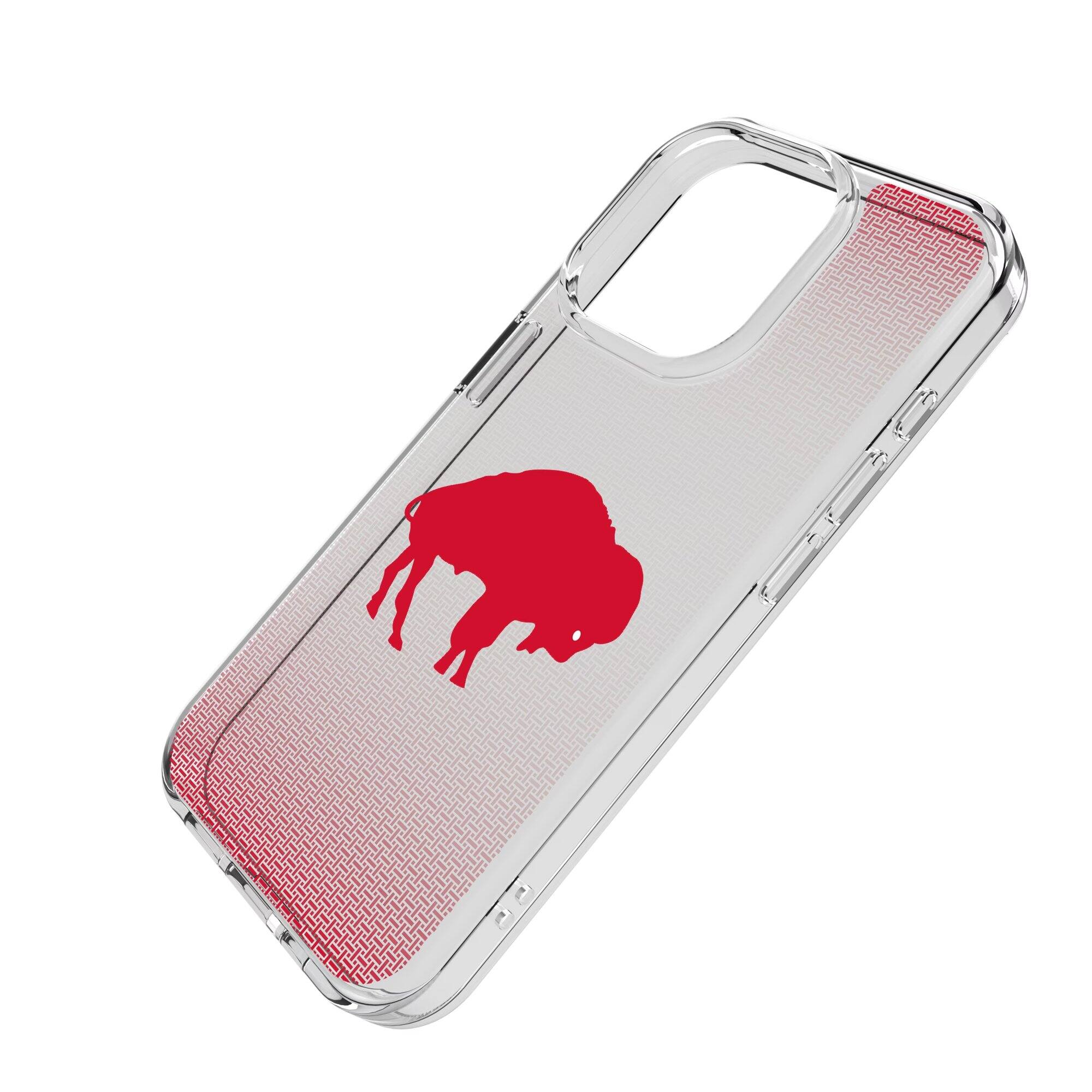 Alt View 1. Keyscaper - Buffalo Bills Linen Logo iPhone Clear Case - 13 mini - Multicolor.