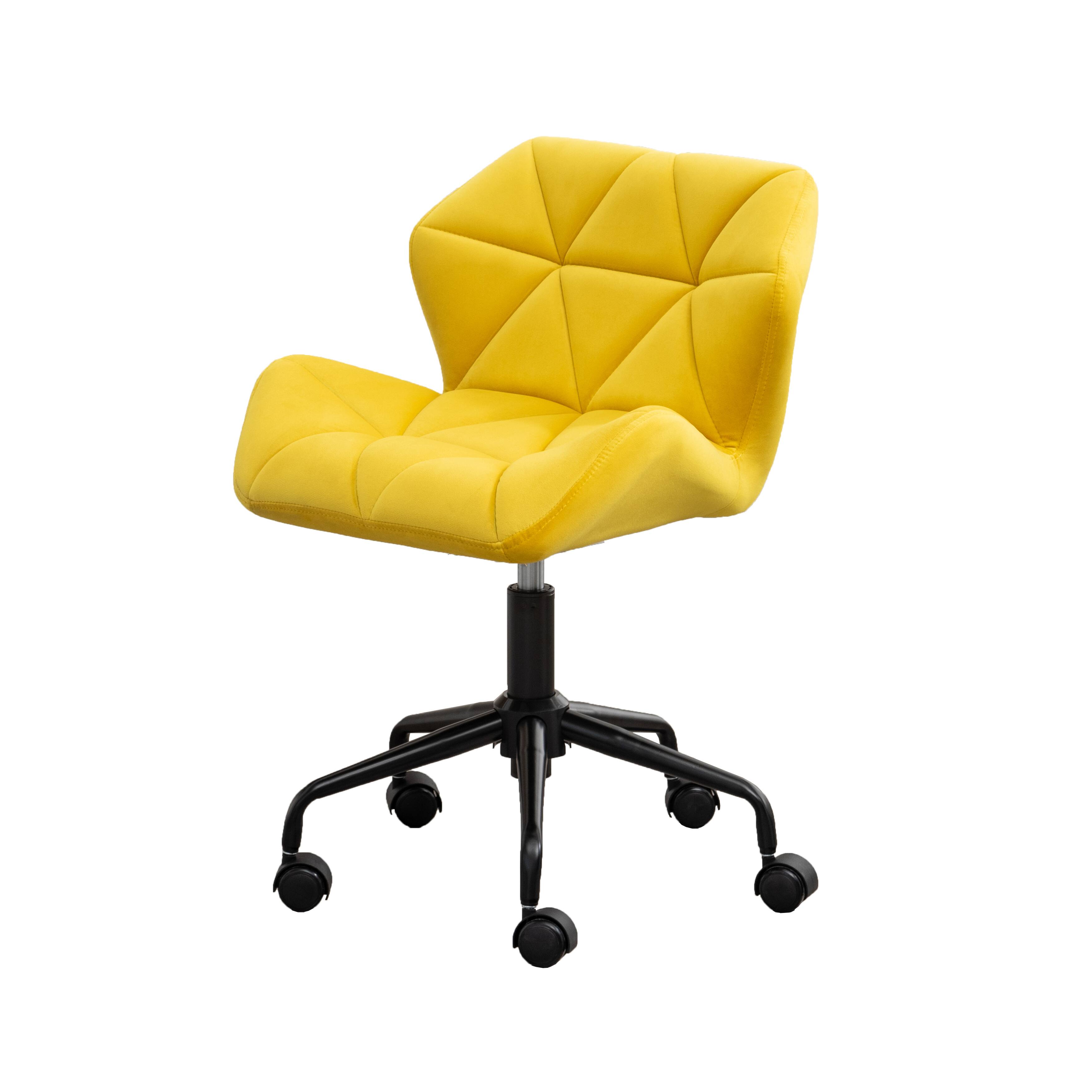 Front. Spaco - Spaco Tufted Adjustable Swivel Office Chair, for Home Office - Yellow.