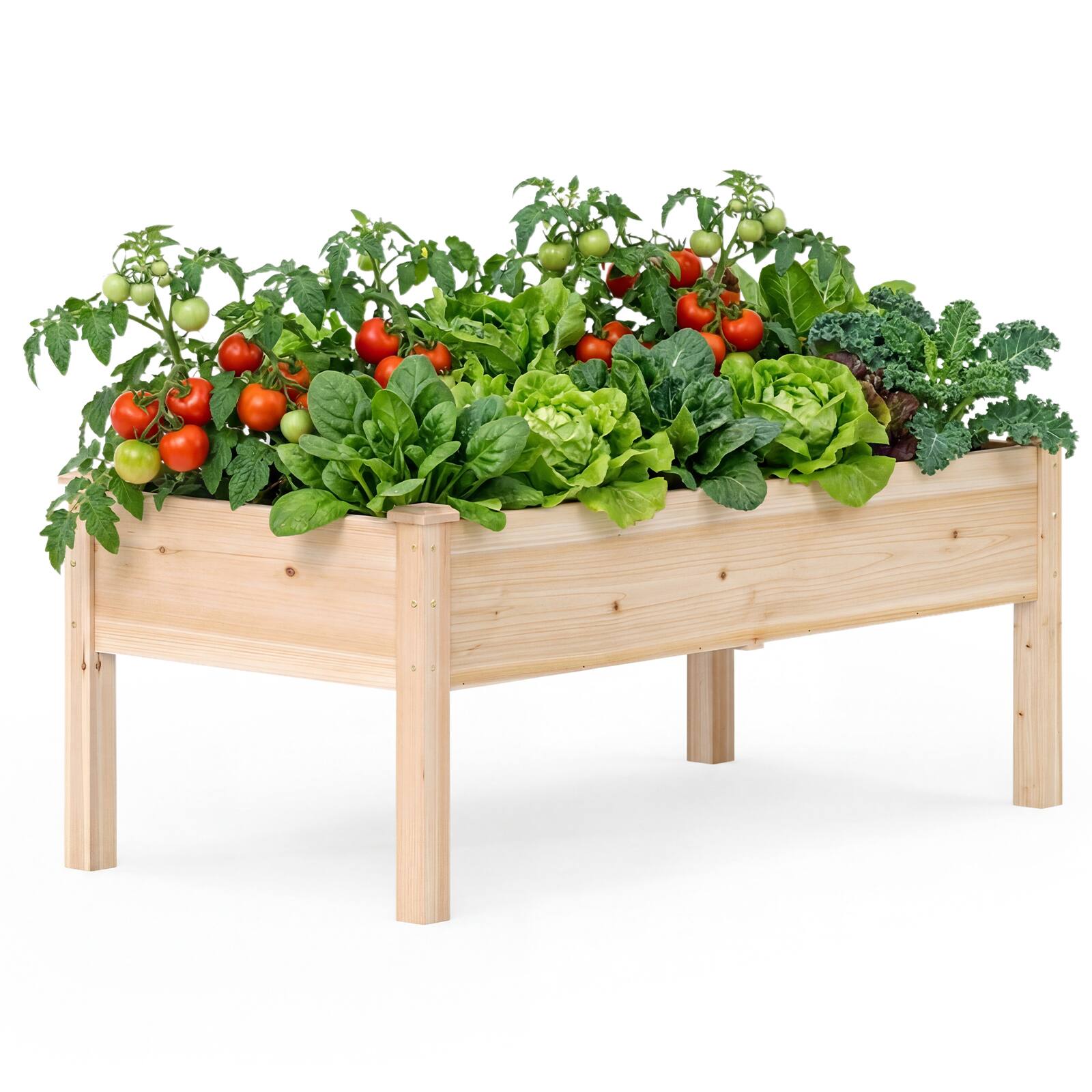 Alt View 9. Gymax - Gymax 48'' x 24'' x 19'' Wooden Raised Garden Bed w/Legs for Vegetables Flowers Herbs - Yellow.