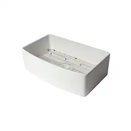 brand ALFI Brand Smooth Curved Apron 33 x 20 Single Bowl Fireclay Farm Sink - White
