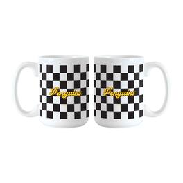 Logo Brands - Pittsburgh Penguins 2-Pack 15oz. Checkered Wordmark Mug Set - Multicolor