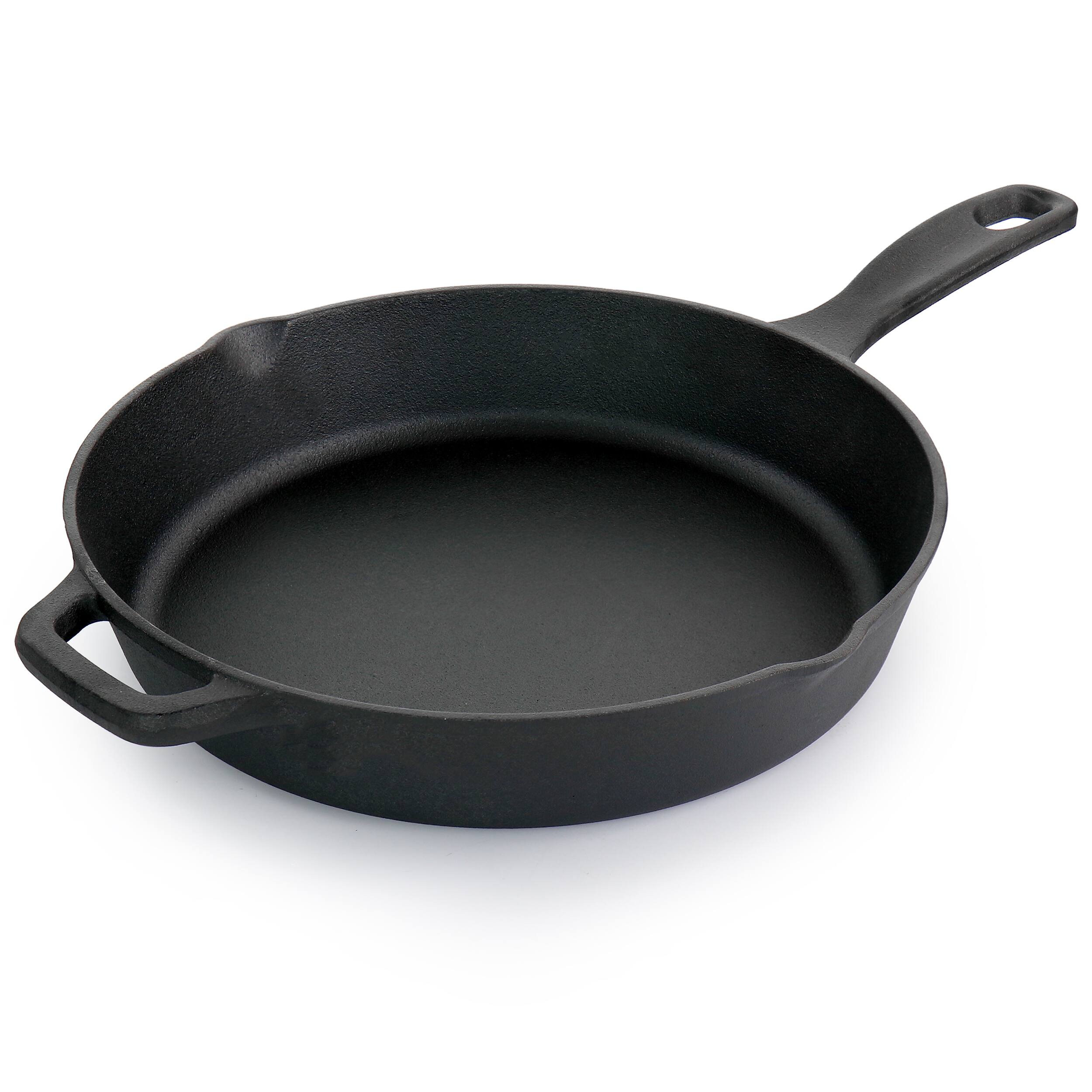 Alt View 6. Oster - Oster Castaway 12 Inch Cast Iron Round Frying Pan with Dual Spouts - Black.