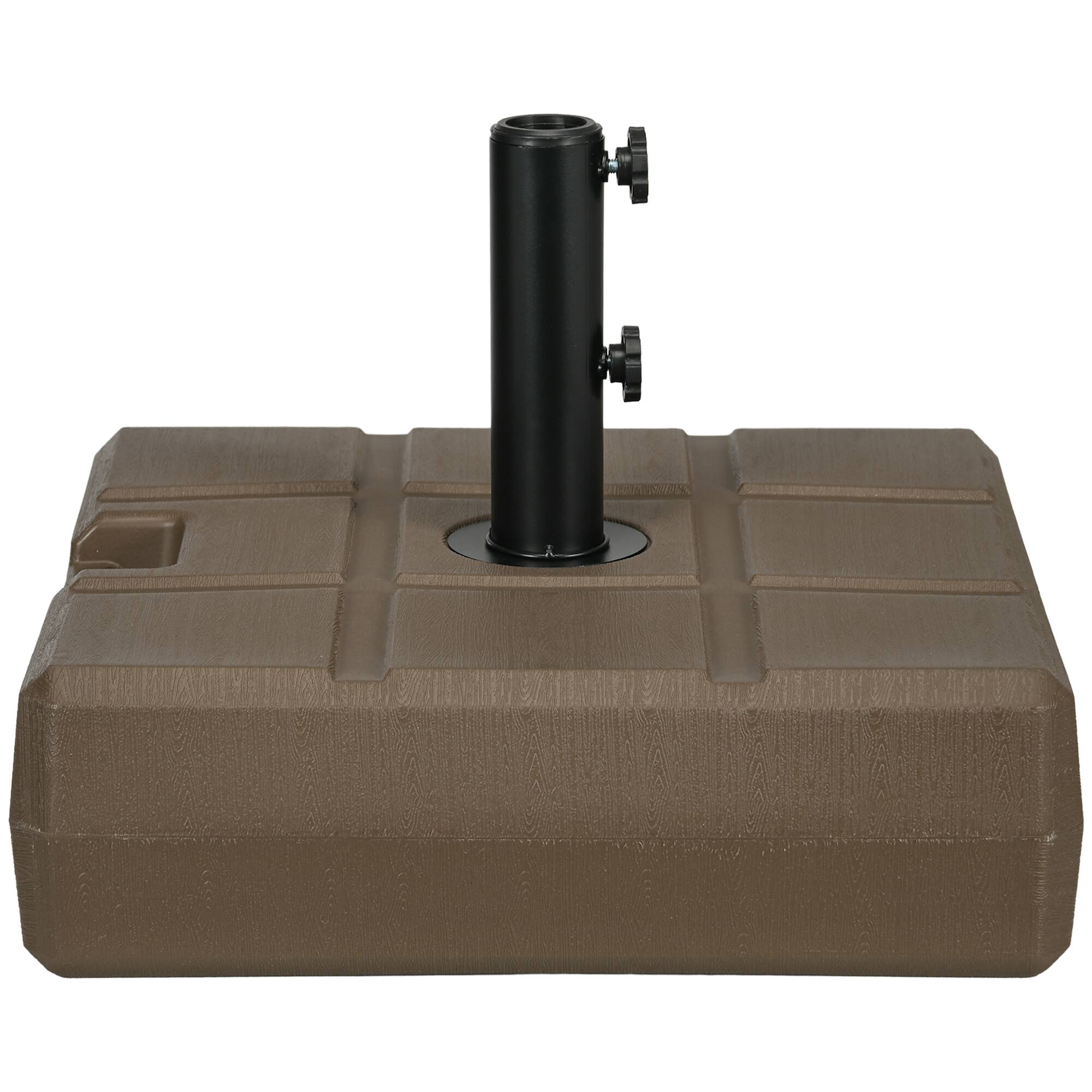 Front. Outsunny - Stand for 1.5", or 1.9" Umbrella Poles - Brown.