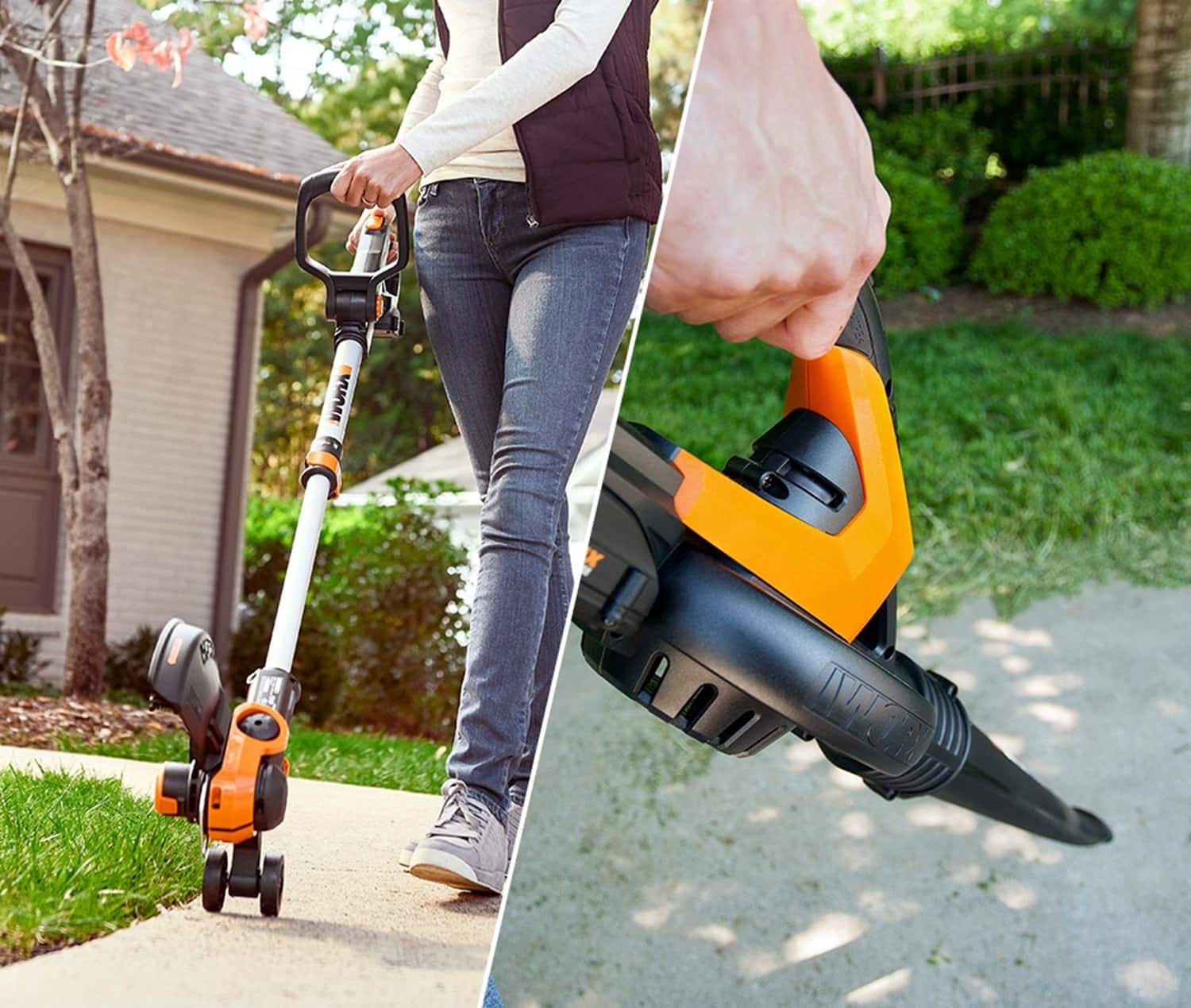 Alt View 14. WORX - 20V Cordless String Trimmer and Air Blower Combo Kit (2 x 2.0 Ah Batteries & 1 x Charger) - Black.