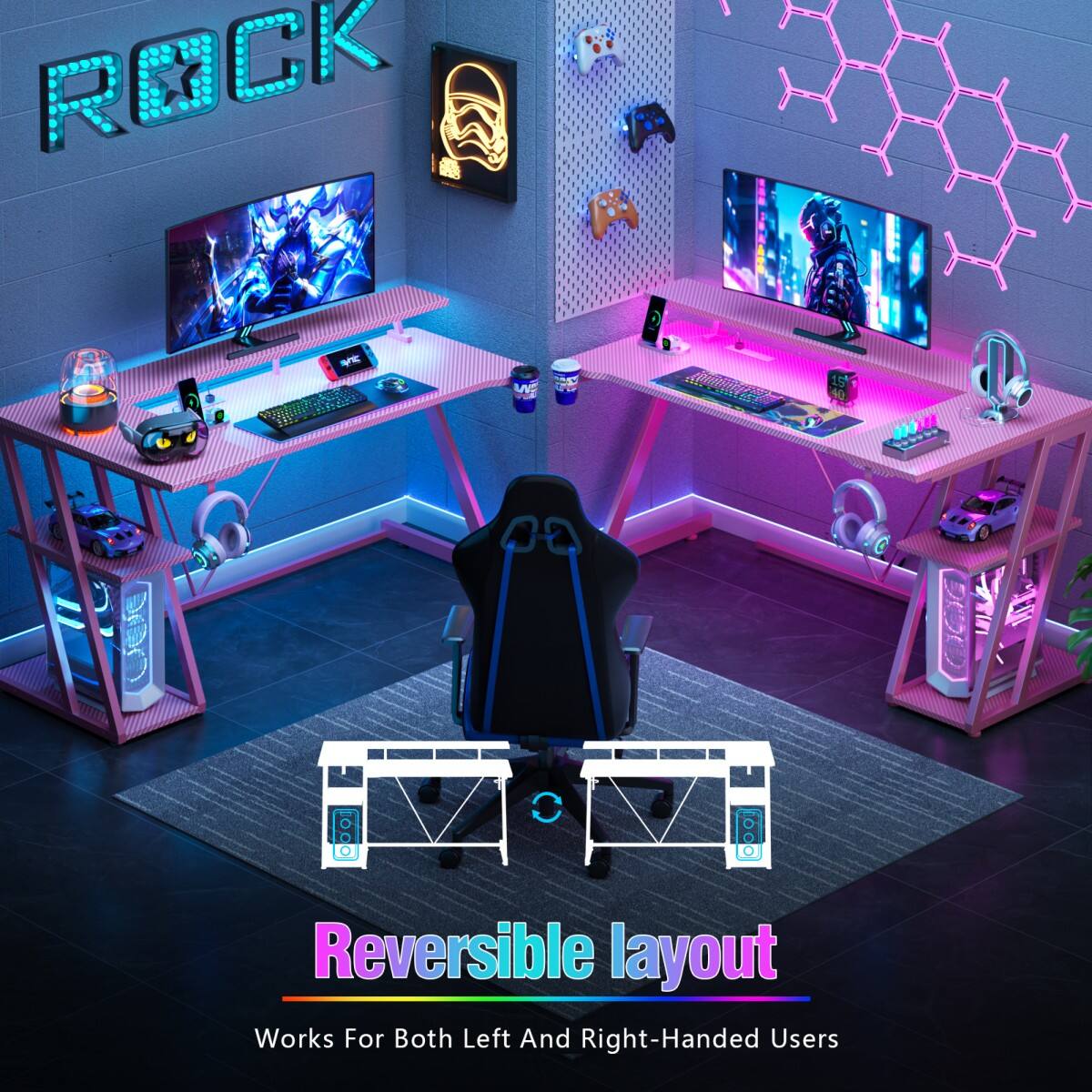 ROCK

Reversible layout
Works For Both Left And Right-Handed Users